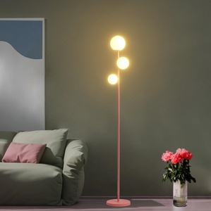 Wholesale Modern <strong>Gold</strong> <strong>Tall</strong> Floor <strong>Lamp</strong> with 3 Globe LED Lights Dimmable Vintage Design for Bedroom Lighting - Product Image 2