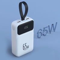 Chargeur rapide universel extérieur USB 65W grande capacité 20000mAh avec affichage, logo personnalisable, pour ordinateurs portables et banques d'alimentation