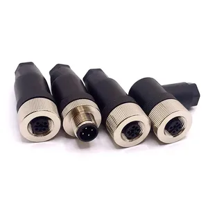 IP67 Waterproof 2 3 4 5 6 Pin Bus M12 Cable Connector with Screw Terminal