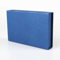Boîte-cadeau de luxe avec couvercle magnétique réutilisable, grand stock, emballage en carton rigide pour vernis à ongles, huile, boîtes en papier bleu pour cadeaux