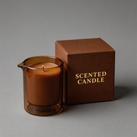 Bougie de massage soufflée à la main avec bec verseur, luxe sur mesure, verre 8oz, verseur d'huile, étiquette privée, boîte personnalisée