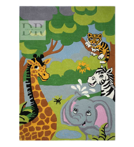 Alfombra de Lana Moderna de Alta Calidad, Hecha a Mano, con Estampado de Animales de la Selva, para Sala de Juegos Infantil, Decorativa, para Regalo, Alfombra para el Hogar - Product Image 5
