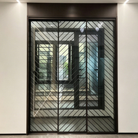 Puerta Corredera Moderna de Alta Resistencia, Doble Vidrio, Interior, para Sala de Estar, Dormitorio, Cocina, Insonorizada, Ignífuga, Aislamiento Térmico, Aluminio