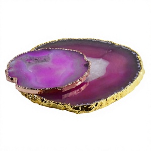Luxury High Quality <b>Resin</b> Agate Coasters Set with Gold Edge | Handmade <b>Epoxy</b> <b>Resin</b> Drink Coasters | <b>Table</b> Decor Home Gift - Product Image 4