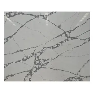 Artificial Calacatta Black Resin Slabs Quartz Stone 2cm Thickness Quartz Countertop Stone Slabs