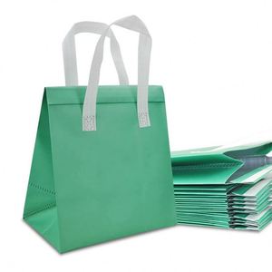 Sacs d'épicerie réutilisables en tissu non tissé personnalisés, sacs isothermes biodégradables, logo imprimé sur mesure pour le chocolat et le sucre - Product Image 4