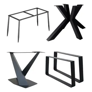 黑色锻造现代框架粉末涂层定制形状的桌子家具脚金属桌腿
