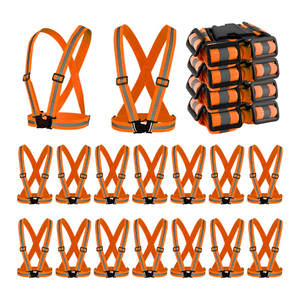 En stock, harnais de sécurité réglable à haute visibilité, <span class=keywords><strong>orange</strong></span>, ceinture réfléchissante élastique pour la course nocturne et le cyclisme, avec logo - Product Image 1