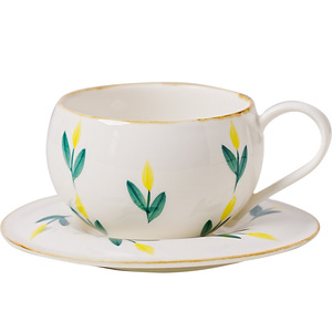 ขายส่ง แก้วกาแฟพร้อมจานรอง ชุดแก้วน้ำชา พอร์ซเลนคุณภาพสูง หนา ทนทาน เป็นมิตรกับสิ่งแวดล้อม สไตล์มินิมอล ผลิตจากกวางสี ปริมาณสั่งซื้อขั้นต่ำน้อย - Product Image 2