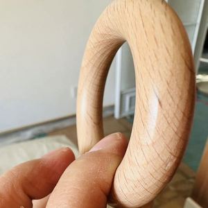 Anillos de Madera de Haya Natural, Círculos de Madera Maciza Resistentes para Manualidades y Bricolaje - Product Image 3