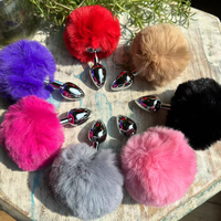 YPM Rollenspiel Fluffy Bunny Tail Weiblich Anal Plug Cat Fox Schwanz Plug Metal Butt Plug Sexspielzeug für Männer Frauen