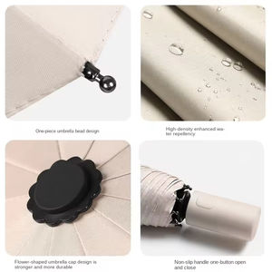 Modern <b>Outdoor</b> Compact Durable Automatic Open Single Layer Pongee Fabric Waterproof Windproof Custom Print 3 Folding Giveaways - Product Image 3