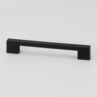 Poignée de meuble moderne réglable à double trou en plastique noir pour armoires de cuisine, placards, salons, chambres et commodes