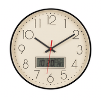 Horloge murale électronique multifonctionnelle, affichage de la température et de l'humidité, montre à quartz silencieuse, calendrier pour salon, horloge