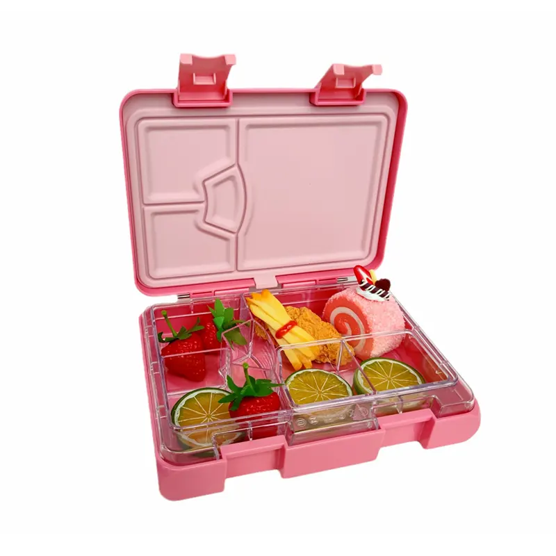 SSPH OEM kişiselleştirilmiş dikdörtgen yemek kabı bölücüler BPA ücretsiz özel baskılı taşınabilir plastik çocuklar Bento yemek kabı