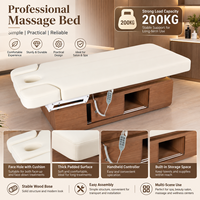 Table de soin électrique robuste à 4 moteurs avec tiroir de rangement dissimulé, table de traitement chauffante, canapé de massage de spa d'usine avec port USB