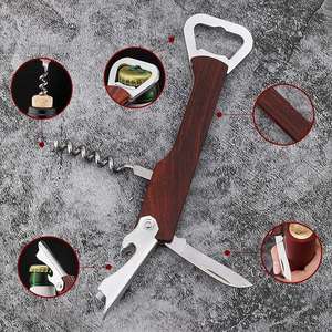 Yy7411 Custom Logo <b>Bottle</b> Wood and <b>Plastic</b> Multi-Functional <b>Wine</b> Opener Creative Seahorse Knife With Gift Box - Product Image 2