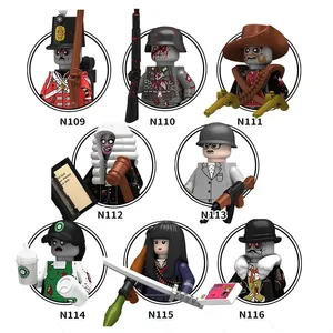 N109-116 Zombie Line Infantry Micah Judge Waiter Mr President plastic Building blocks brick Educational Toy for Kids Boys