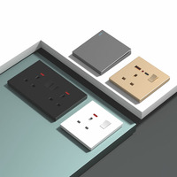Interruptor de pared retro de un solo polo, 1/2/3/4 vías, 16A/10A 250V, con botón cuadrado de PC duradero para aplicación domótica