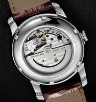 Montres automatiques mécaniques en acier pour hommes d'affaires, avec calendrier personnalisé et petite seconde, pour marque privée