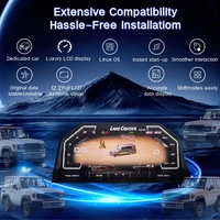 Layar Instrumen LCD Mobil 12,3 inci Baru untuk Toyota Land Cruiser LC71 76 78 79, Material ABS, Panel LCD Khusus untuk Peningkatan Interior
