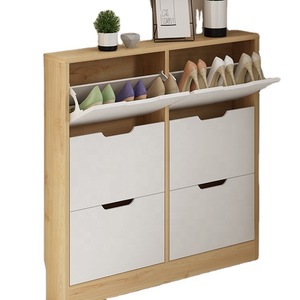 High-quality solid wood particleboard <b>shoe</b> rack, custom-made large-capacity home <b>storage</b> cabinet for entryways and indoor - Product Image 5