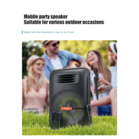 GTS-1876 avec Micro, Système Sonore Haut-Parleur, Grand Subwoofer Home Cinéma, Radio Portable 12 Pouces, Boombox d'Urgence, pour Randonnée