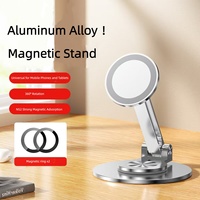 IDock Portable Pliant Rotation à 360 ° Hauteur Réglable Support de Téléphone Magnétique en Alliage d'Aluminium Support de Tablette Pliant Tout en Métal
