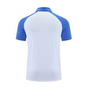 โลโก้ปักแบบกำหนดเองใหม่ ODM สำหรับเสื้อเชิ้ตผ้าเนื้อเดียว 85% ไนลอน 5% สแปนเด็กซ์ ระบายอากาศได้ดี นุ่มสบาย เหมาะสำหรับกอล์ฟ ผู้ชาย - Product Image 5