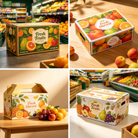 Op maat gemaakte UV-geprinte, geëmbosseerde golfkartonnen fruit- en groente verzenddoos met magnetische sluiting, geventileerd ontwerp, recycleerbare verpakking voor