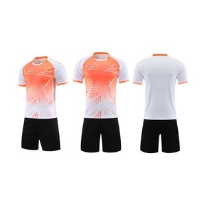 Conjunto Deportivo para Hombre, Camiseta de Fútbol con Estampado Geométrico Rojo, Manga Corta, Cuello Redondo, Poliéster, Transpirable, para Todas las Temporadas - Product Image 2