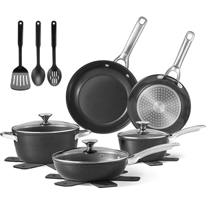 Juego de Utensilios de Cocina Moderno de 15 Piezas de Aleación de Aluminio, Antiadherente de Cerámica, con Asas de Acero Inoxidable, Apto para Inducción, Horno y Lavavajillas - Product Image 1