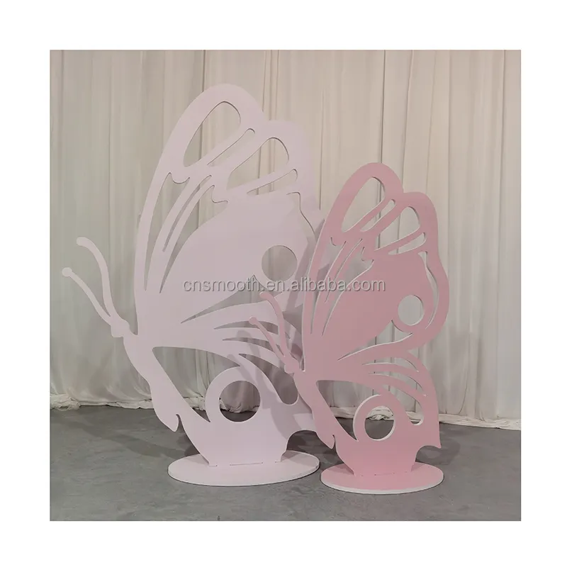 Декоративный фон из ПВХ с розовой бабочкой для свадебной вечеринки