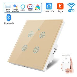 Interrupteur mural tactile YuKe Group 10A 220V en verre trempé 1 voie Wi-Fi pour contrôle via l'application Smart Life, câble de 0,5 m, design moderne, IP20 - Product Image 4