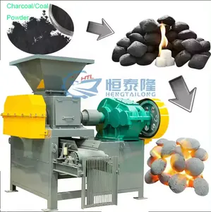 small portable bio coal coco peat charcoal briquette making machine with diesel engine