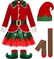 Costume de Noël personnalisable vert unisexe pour enfants, tenue de cosplay de Père Noël pour les enfants