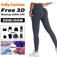 Leggings de yoga personnalisés avec logo, taille haute, effet ventre plat, sans couture, leggings de sport professionnels pour femmes