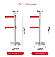 Ceinture télescopique double couche de 1.0m en acier inoxydable pour barrière de contrôle de la circulation pour la file d'attente de la colonne bancaire et l'utilisation prudente