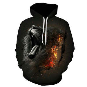 Felpe con cappuccio da <span class=keywords><strong>uomo</strong></span> taglie forti felpe con cappuccio 3D personalizzate Lion Tiger felpa con cappuccio Unisex da <span class=keywords><strong>uomo</strong></span> - Product Image 2