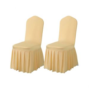 Housse de chaise plissée en spandex pour banquets de mariage en hôtel, vente en gros - Product Image 1