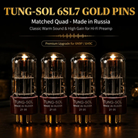 Tube à vide TUNG-SOL 6SL7/6N9P/6H9C à broches dorées, double triode octale 8 broches pour mise à niveau de préamplificateur Hi-Fi, paire assortie, vente en gros