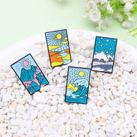 Quatre saisons un ensemble de paysages différents belle broche en métal accessoires décoratifs broche en émail doux dur personnalisé pour les vêtements