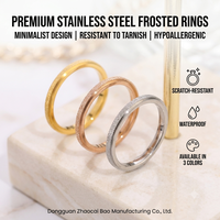 Bague tendance coréenne en acier inoxydable mat avec zircon, plaquée or rose 18 carats et argent, bijou fin assorti pour couple, cadeau