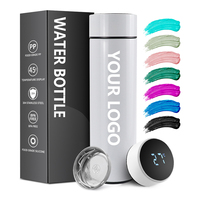 Bouteilles d'eau de sport en acier inoxydable à double paroi avec logo personnalisé, sans BPA, 500 ml, intelligentes, numériques, à LED, pour l'extérieur