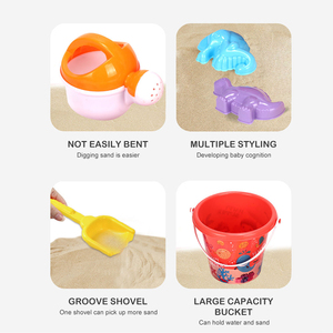 2025 estate giocattoli da spiaggia in plastica per venditori di articoli per benna, Set di 6 pezzi, giocattoli da spiaggia, secchio di vanga - Product Image 3