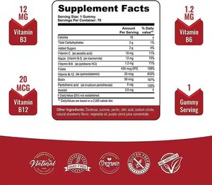 Suplementos de Complejo Vitamínico B, B6, B12, Alta Potencia, Energía, Inmunidad, Apoyo al Estado de Ánimo, con Vitamina C, Colina, Inositol - Product Image 6