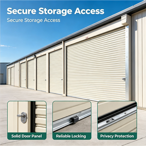 Puerta Enrollable Manual de Acero Galvanizado Resistente con Cerradura Lateral de Seguridad para Garaje, Almacenamiento y <span class=keywords><strong>Locales</strong></span> <span class=keywords><strong>Comerciales</strong></span> - Product Image 3