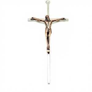 Croix de jésus, Crucifix en métal, suspendu avec jésus, église religieuse, INRI - Product Image 1