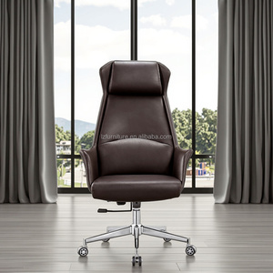 Chaise de bureau ergonomique pivotante en cuir réglable à dossier haut pour dirigeant, mobilier de bureau de direction, vente directe fabricant - Product Image 4