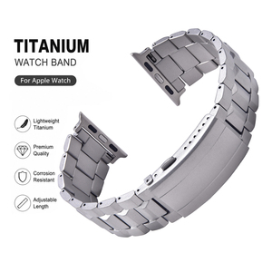 Correa de Reloj de Titanio JAETIUM de Tres Eslabones, Ligera, Grado 2, Acabado Mate, Compatible con Apple Watch Series - Product Image 1